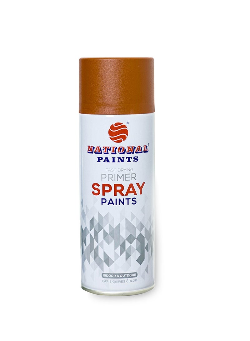 NATIONAL PAINTS Acrylic Quick Drying, Smooth & Aesthetic Matt Finish Spray Primer - Red Oxide - Image 1