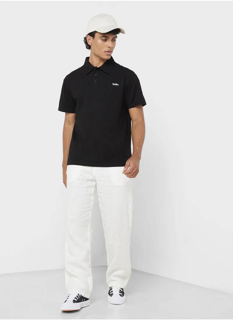 سفنتي فايف Polo Solid Shorts Sleeve T-Shirt