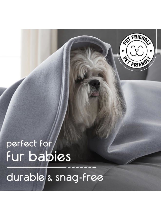 Vellux 1B07046 Original Insulating Core Hotel Style Solid blanket Machine Washable Soft Cozy Warm Pet Friendly Bed Sofa Blankets, King, Grey - Image 5