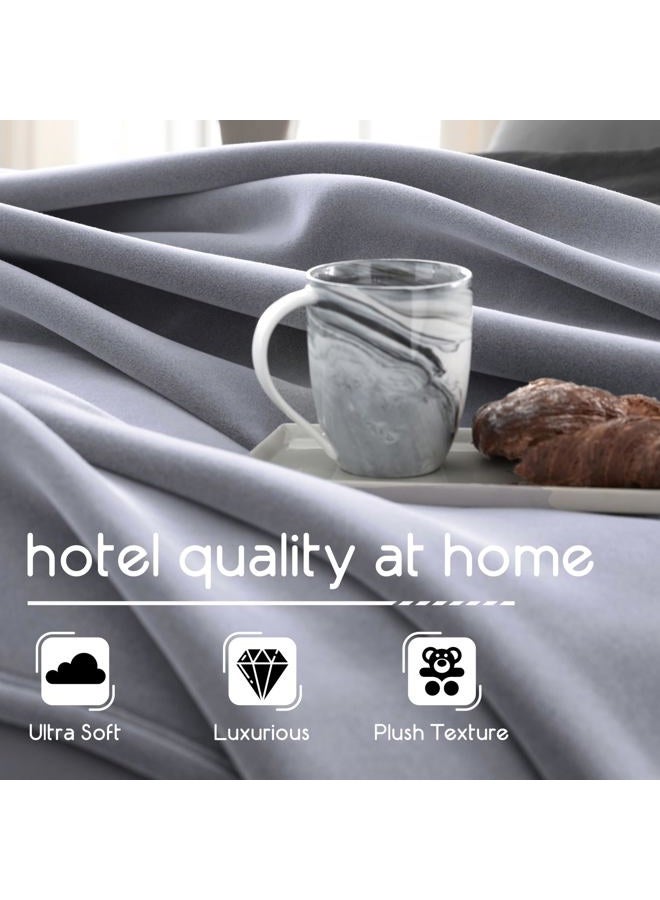 Vellux 1B07046 Original Insulating Core Hotel Style Solid blanket Machine Washable Soft Cozy Warm Pet Friendly Bed Sofa Blankets, King, Grey - Image 4