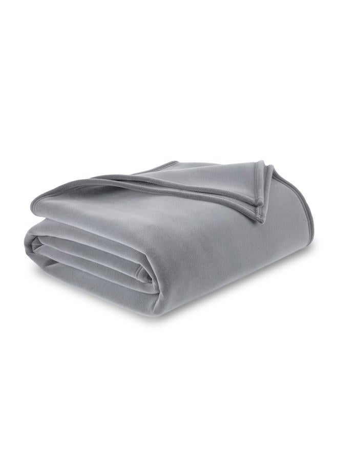 Vellux 1B07046 Original Insulating Core Hotel Style Solid blanket Machine Washable Soft Cozy Warm Pet Friendly Bed Sofa Blankets, King, Grey - Image 1