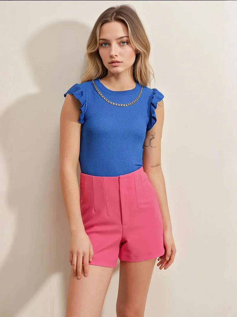 BIG DART BDART Embroidered Textured Crew Neck Blouse