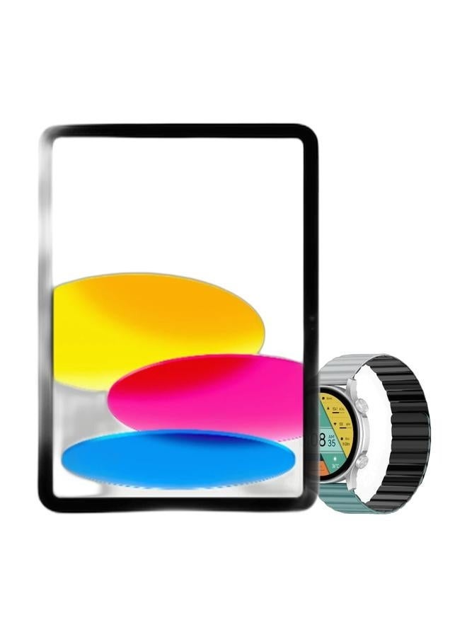 Apple iPad 2025 (11th Generation) A16 11-inch Wi-Fi 256GB Silver - Middle East Version & KR Pro LTD Smartwatch 1.43" AMOLED HD Display, AOD, IP68 Waterproof, Heart Rate Alerts, Android & iOS Compatible Bundle - Image 2