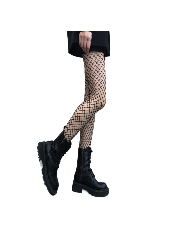 Womens Black Fishnet Tights Mesh Pantyhose Stretch Breathable Fashion Stockings - Image 1