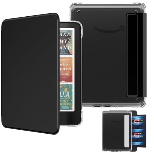 MoKo Detachable Magnetic Case for All-New 7" Kindle Paperwhite 12th Generation 2024 & Kindle Colorsoft 2024/2025,Ultra Clear Back Scratch-Proof Light & Shell Cover with Auto Wake/Sleep, Denim Black - Image 1