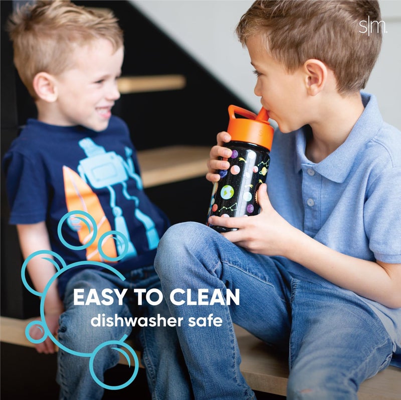Simple Modern Blippi Kids Water Bottle with Straw Lid | Insulated Stainless Steel Reusable Tumbler for Toddlers, School | Summit Collection | 14oz, Blippi Space - Image 5