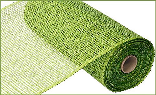 Poly Burlap Deco Mesh Green  10 Inches x 10 Yards