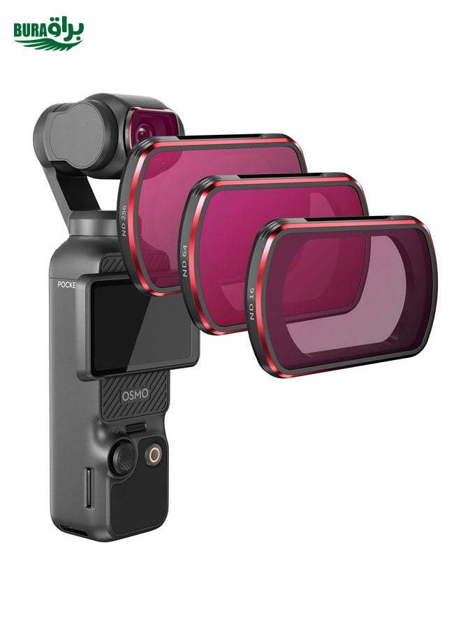 BURAQ For DJI OSMO Pocket 3 STARTRC 3 in 1 ND16 + ND64 + ND256 Lens Filter Set  - Image 1