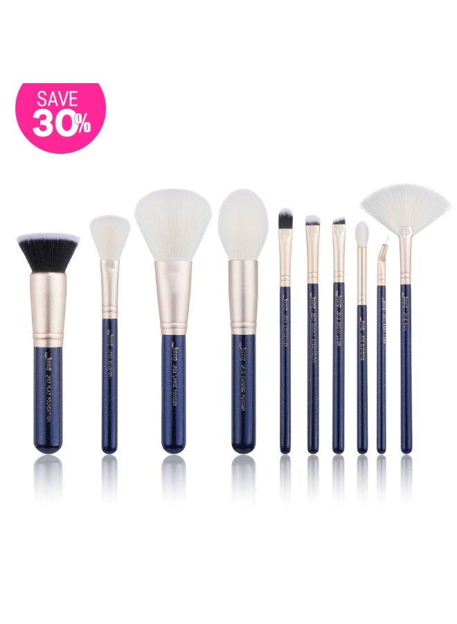 Jessup 10pcs Prussian Blue & Golden Sands Brush Set