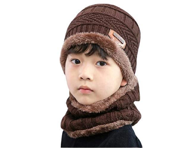 BeFall Kids Warm Winter Beanie Hat & Scarf Set for Boys Girls. Stylish Knit Skull Cap with Fleece Lining, Cold Snow Knit Cap, Air Proof Cap, Ear Warmer Cap, for 5-14 Years Old - Image 2
