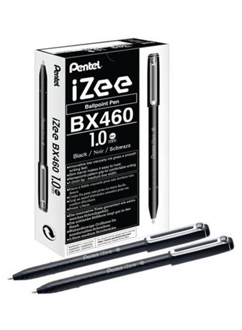 Pentel 12-Piece Izee Ballpoint Pen 1.0mm Tip Black Ink - Image 1