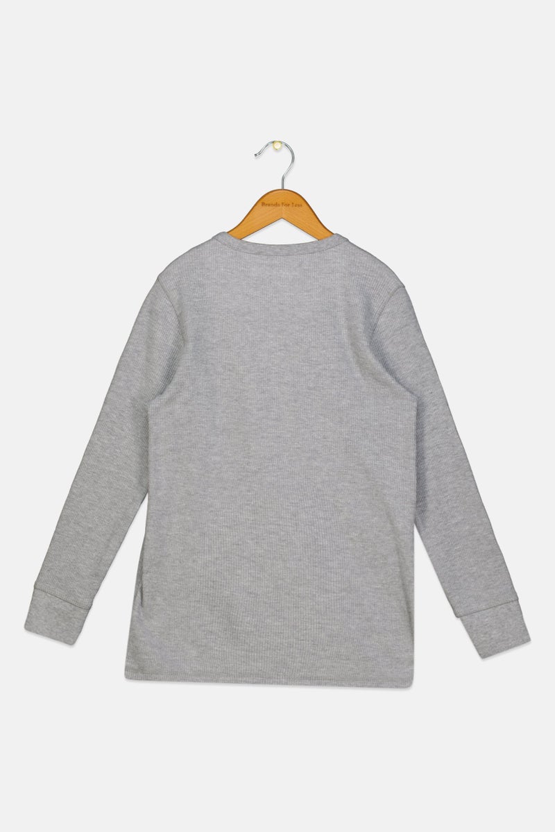 Tony Hawk Kids Boy Knitted Long Sleeves Sweatshirt, Grey - Image 2