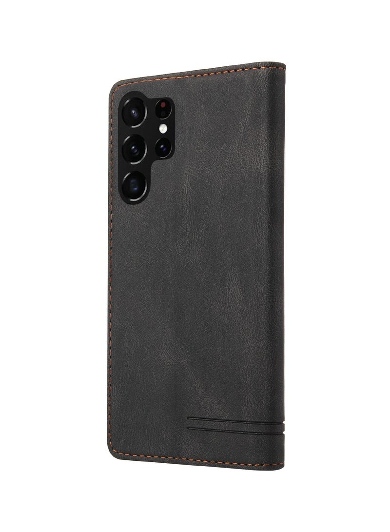 Suteni Magnetic Flip Cover Card Slots Leather Phone Case for Samsung - Image 2