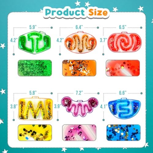 LESONG Sensory Fidget Toys for Kids Toddlers - Squishy Sensory Products for Autistic Autism Children Special Needs, Fidgets for Classroom Stress Anxiety Calm Down, Squeeze Sensory Tube Filled Goo, Glitter - Image 3