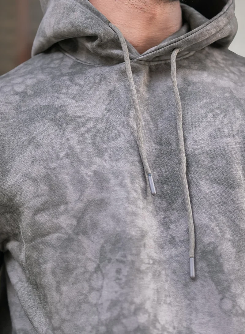 Maniac Maniac Mens Spray Printed Hooded Neck Full Sleeve Lite Onion Loopnet Sweatshirt