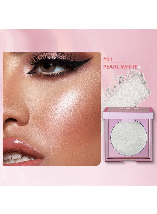 pudaier Sky Highlighter, Powder Shimmering Glitter Long Lasting Waterproof Contouring Smooth Silk Fine Natural Illuminator for Nose Eye Face Body to Brighten Skin 8G  #01 - Image 2