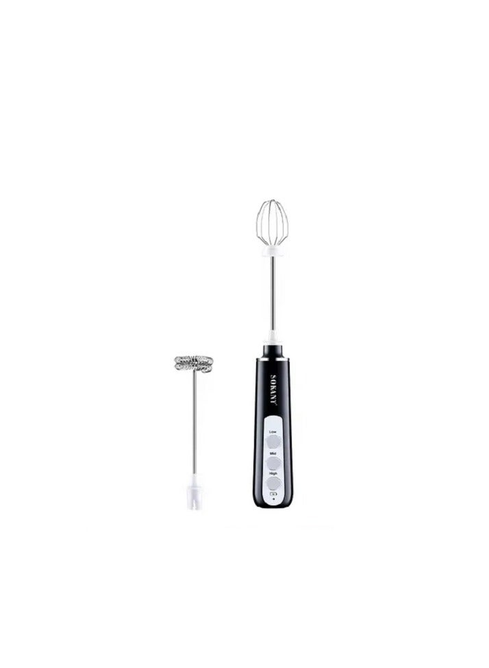 sokany Sukani 2*1 Beater for Eggs and Nescafe, battery operated, model SK-02014, black color - Image 3