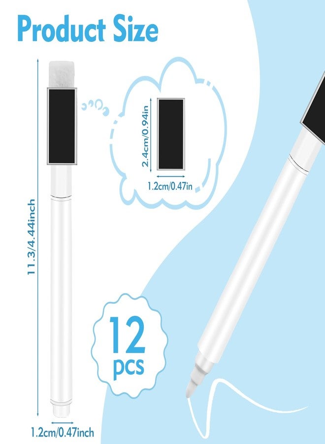 CdbC 12 Pcs White Dry Erase Markers, Magnetic White Chalk Markers Pen Fine Tip, Thin Tip Dry Erase Markers with Magnet for Blackboard School Home Office - Image 2