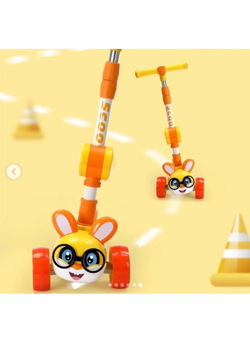 لعبة مرح  - سكوتر MARAH TOYS للأطفال ذو 3 عجلات مع 4 مقبض قابل للتعديل للارتفاع سكوتر أطفال مع عجلات PU LED سكوتر ذكي للأطفال من عمر 3 إلى 10 سنوات صبي فتاة اخضر الون - Image 1