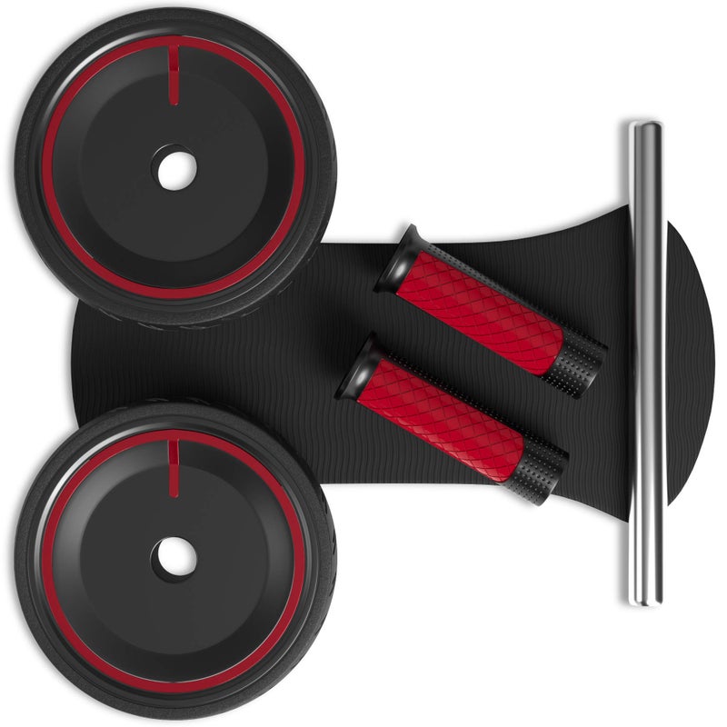 READAEER Rubber Noiseless Ab Roller Wheel with Knee Pad, Metal Handle Abdominal Exercise Wheel for Home Gym Fitness Equipment - Image 4