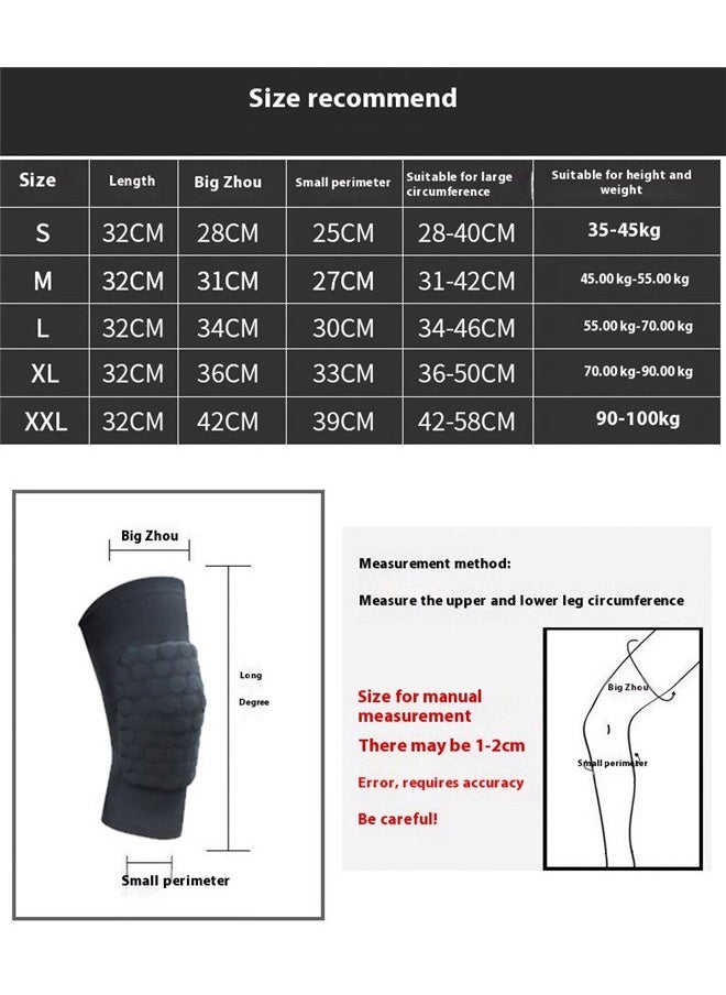 yongsheng A pair Honeycomb Basketball Knee Pad For Leg XL，Basketball Knee Pads Knee Sleeves, Gaming Sleeves Wrestling Knee Pads Football Knee Pads Volleyball Knee Pads (Black)  - Image 5