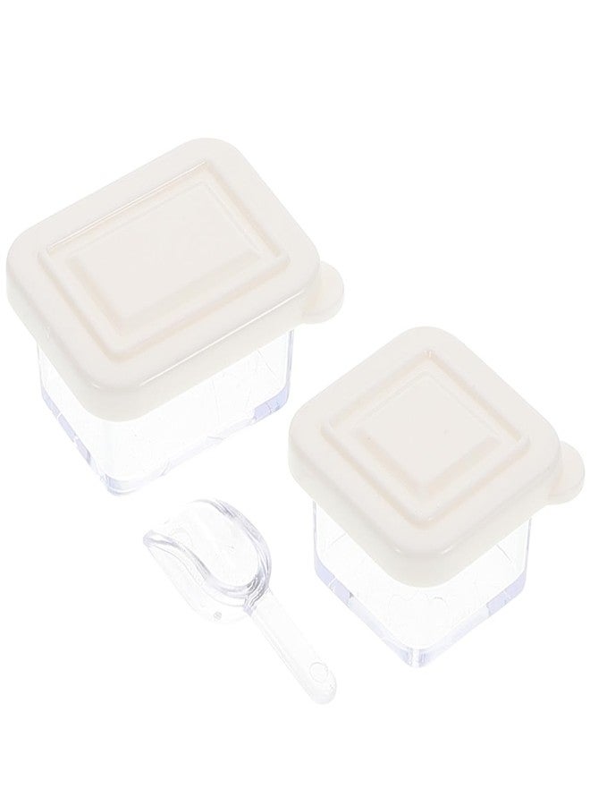 JOINPAYA Miniature Dollhouse Bento Box with Spoon 0.98X0.78X0.47In Simulated Transparent Lunch Box Models for Dollhouse Decoration and DIY Micro Landscape Accessories - Image 1