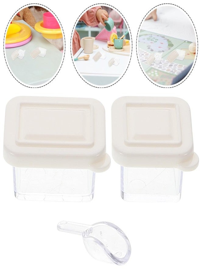 JOINPAYA Miniature Dollhouse Bento Box with Spoon 0.98X0.78X0.47In Simulated Transparent Lunch Box Models for Dollhouse Decoration and DIY Micro Landscape Accessories - Image 5