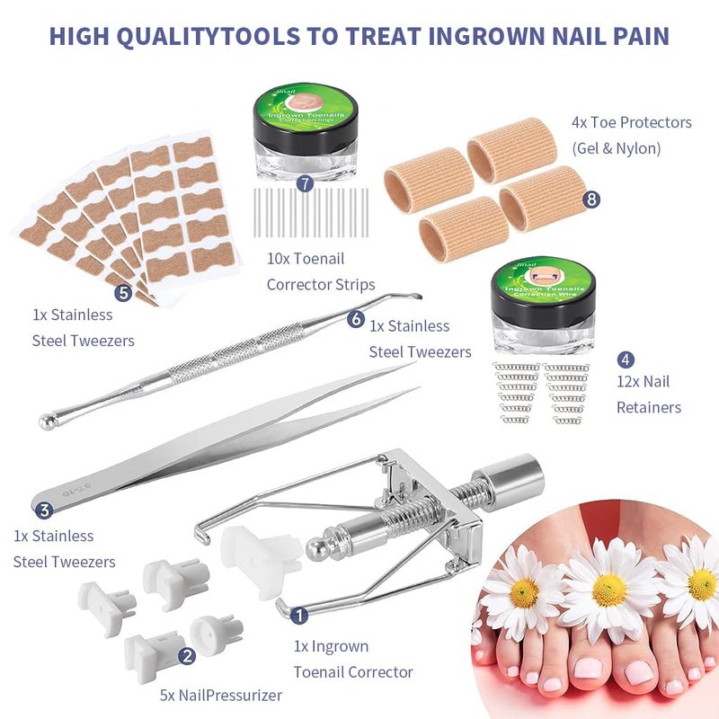 HANNEA Ingrown Toenail Treatment Kit Professional Ingrown Toenail Corrector Patch and Ingrown Toenail Corrector Strips Podiatry Toenail Braces for Corrects And Relieves Toenail Pain - Image 3