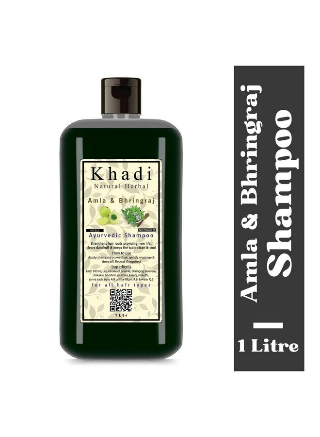 Khadi Natural Herbal Amla & Bhringraj Shampoo For Men Women 1000Ml - Image 2