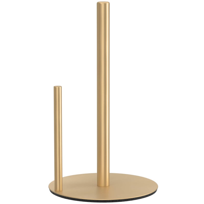 niffgaff Paper Towel Holder Gold Kitchen Roll Holder, Premium Stainless Steel Paper Towel Holder for Kitchen Roll Organize, Countertop Roll Dispenser with Weighted Base  - Image 1