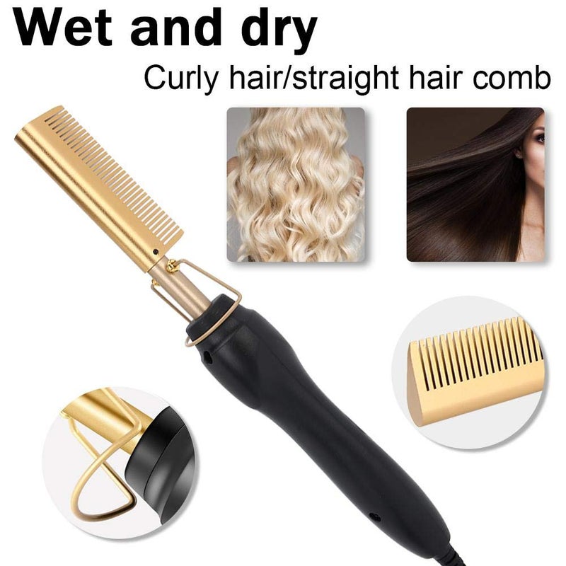 klarako Electric Hot Comb, Portable Travel Hair Curler, Multi-Functional Hot Comb for Straightening Hair, Static Curling Iron for Hair Rollers 3 Levels Temperature Setting (UK) - Image 4
