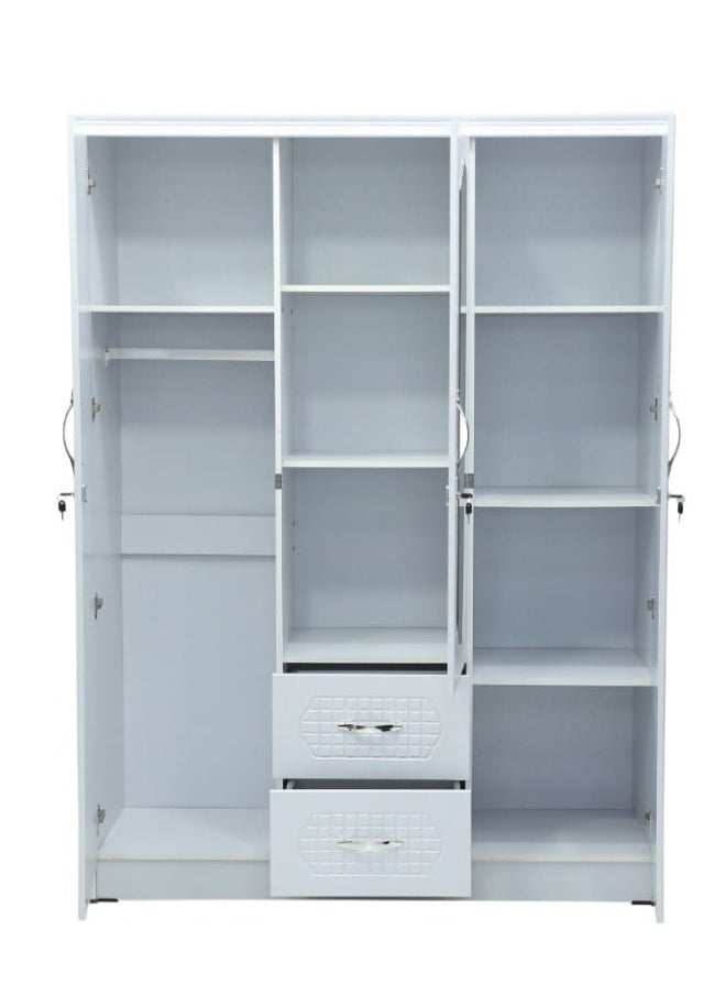 ALWASIT HOME 3 Door Wooden Wardrobe Cabinet Cupboard Engineered Wood Perfect Modern Stylish Heavy Duty Color White  - Image 2