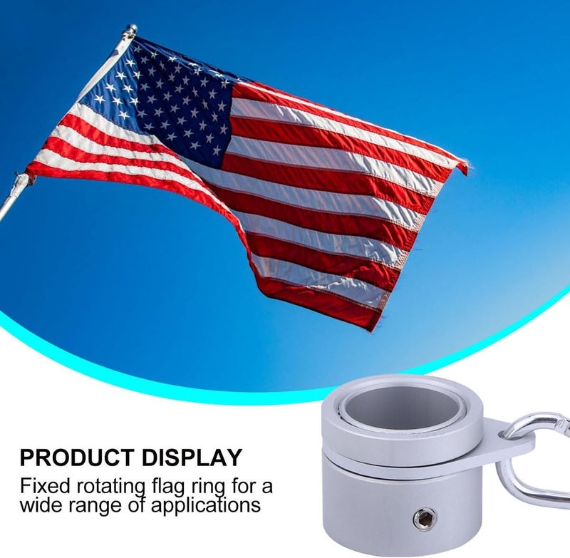 UPKOCH Flagpole Mounting Ring Clip Aluminum Alloy 1-inch Rotating Flagpole Hardware for Outdoor Set - Image 3