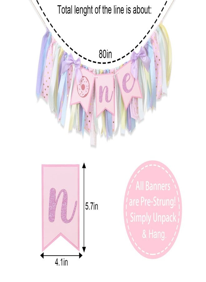 Agkvw Donut High Chair Banner for 1st Birthday - Sweet One Cake Smash Decorations, Grow Up Theme - Image 5