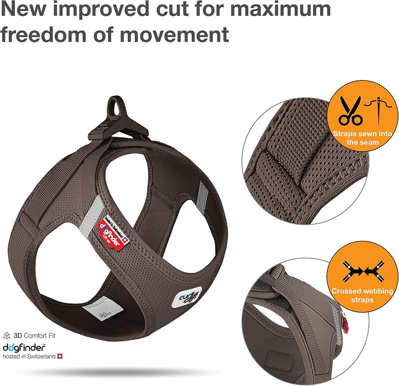 Curli Vest Harness Clasp Air-Mesh Brown XS - Image 2