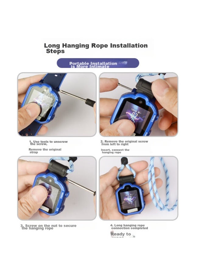 Ten Flashes Shan Huawei Children's Phone Watch 3pro/3s Lanyard, Huawei Children's Watch 3s/3pro Neck Strap, Anti-loss, Anti-break, Anti-drop, Durable, Deep Sea Blue - Image 1