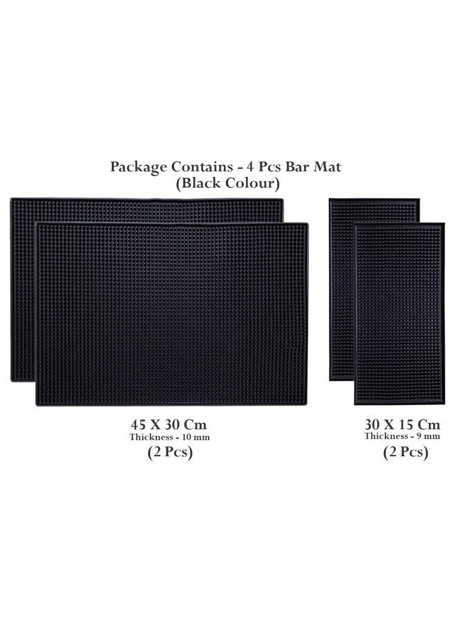 STORE 2508 Store2508 PVC Rubber Non-Slip Bar Service Spill Mat for Counter Top - Black, Pack of 4 - Image 2