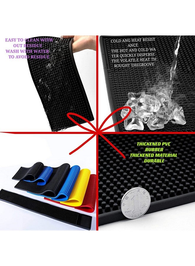 STORE 2508 Store2508 PVC Rubber Non-Slip Bar Service Spill Mat for Counter Top - Black, Pack of 4 - Image 3