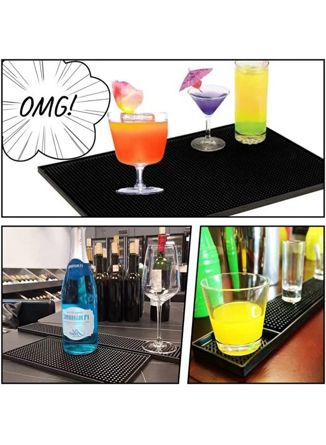 STORE 2508 Store2508 PVC Rubber Non-Slip Bar Service Spill Mat for Counter Top - Black, Pack of 4 - Image 5