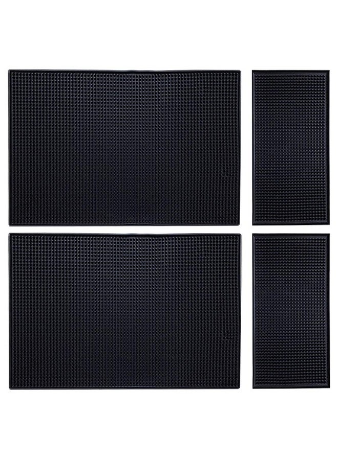 STORE 2508 Store2508 PVC Rubber Non-Slip Bar Service Spill Mat for Counter Top - Black, Pack of 4 - Image 1