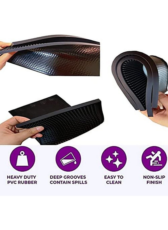 STORE 2508 Store2508 PVC Rubber Non-Slip Bar Service Spill Mat for Counter Top - Black, Pack of 4 - Image 4