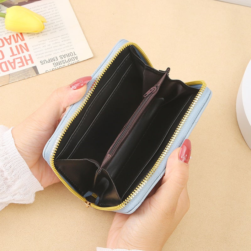 Multifunctional Solid Color PU Leather Wallet, RFID Blocking Design Portable Daily Storage Purse for Cards Cash Coin Business Use - Image 1