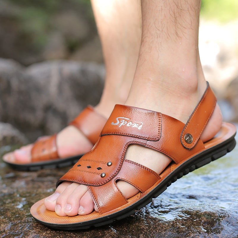 Shoes Men'S Casual Sandals Creative Trendy Slippers Korean Style Beach Shoes Large Size Men'S Shoes Personalized Casual - Image 1