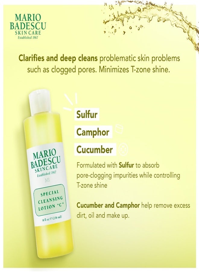 MARIO BADESCU - Mario Badescu Special Cleansing Lotion C for Combination or Oily Skin, Cooling & Clarifying Toner for Face That Cleanses Clogged Pores 236ml - Image 1