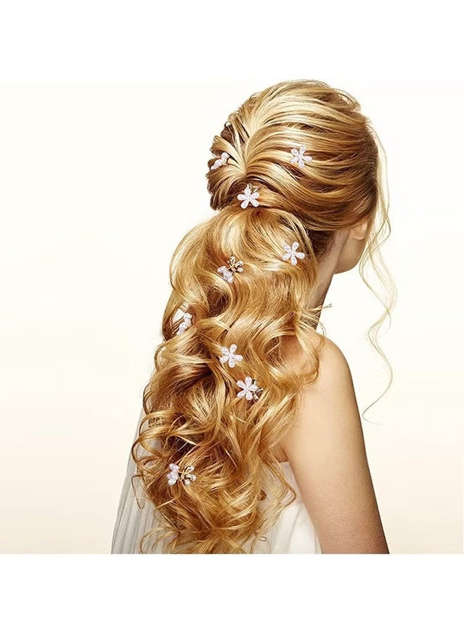 واي جيه 10 قطع صغيرة لؤلؤة مخلب كليب مع تصميم الزهور، حلويات صناعية كليب زخرفية الشعر اكسسوارات للنساء الفتيات - Image 5