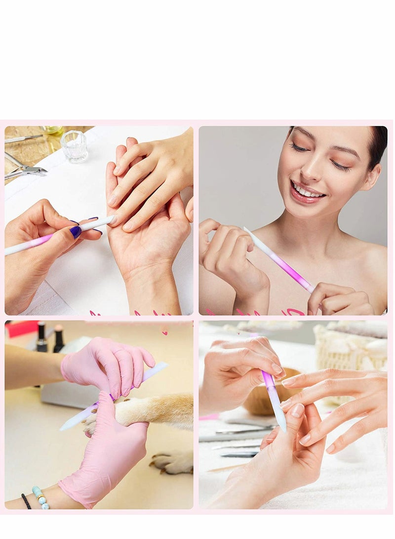 Barakah Glass Cuticle Pusher 6 Pieces Manicure Double Sided Trimmer Filing Remover Tool Stick for Women Girls Nail Salons Homes - Image 3