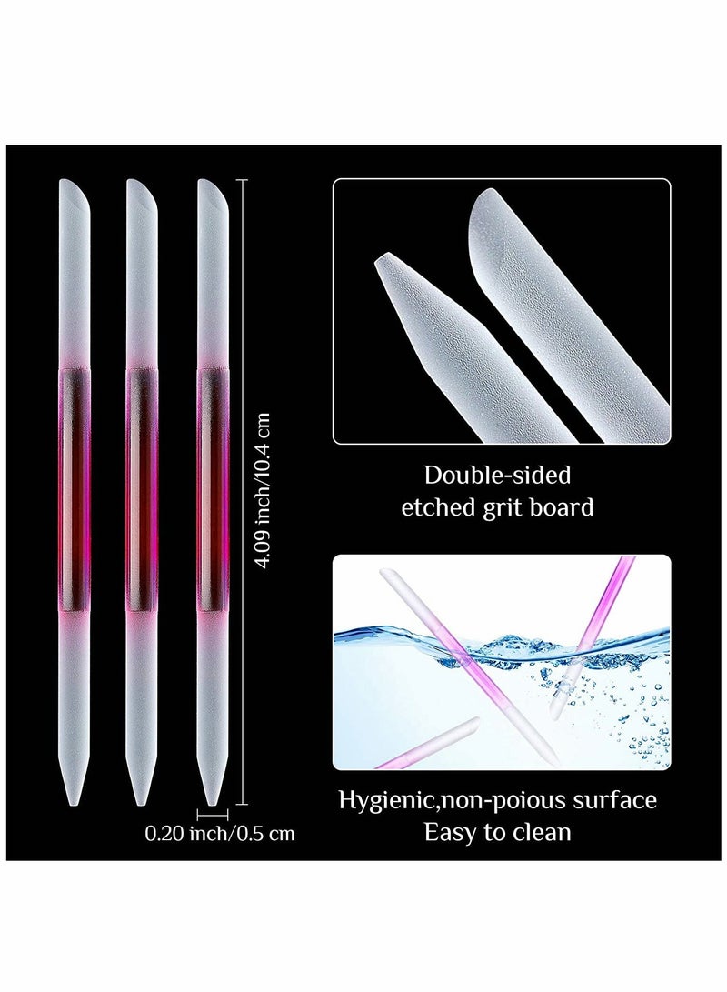 Barakah Glass Cuticle Pusher 6 Pieces Manicure Double Sided Trimmer Filing Remover Tool Stick for Women Girls Nail Salons Homes - Image 5