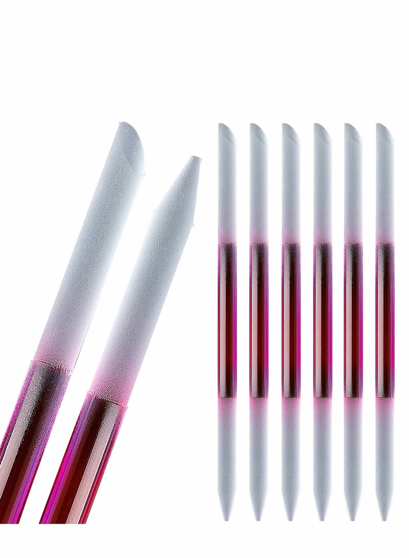 Barakah Glass Cuticle Pusher 6 Pieces Manicure Double Sided Trimmer Filing Remover Tool Stick for Women Girls Nail Salons Homes - Image 1