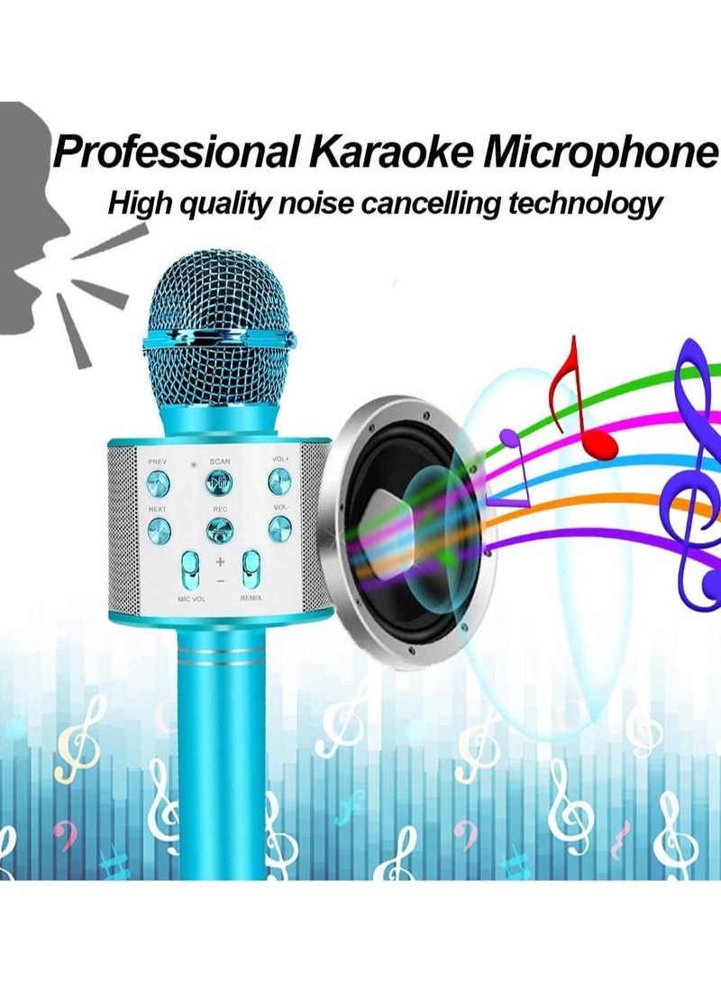 ELTRAZONE Karaoke Microphone for Kids Adults,Portable Bluetooth Microphone for Singing Professional Voice Changer Blue Microphone Wireless Birthday Gifts for 3 4 5 6 7 8 + Year Old Boys Girls Toys - Image 3