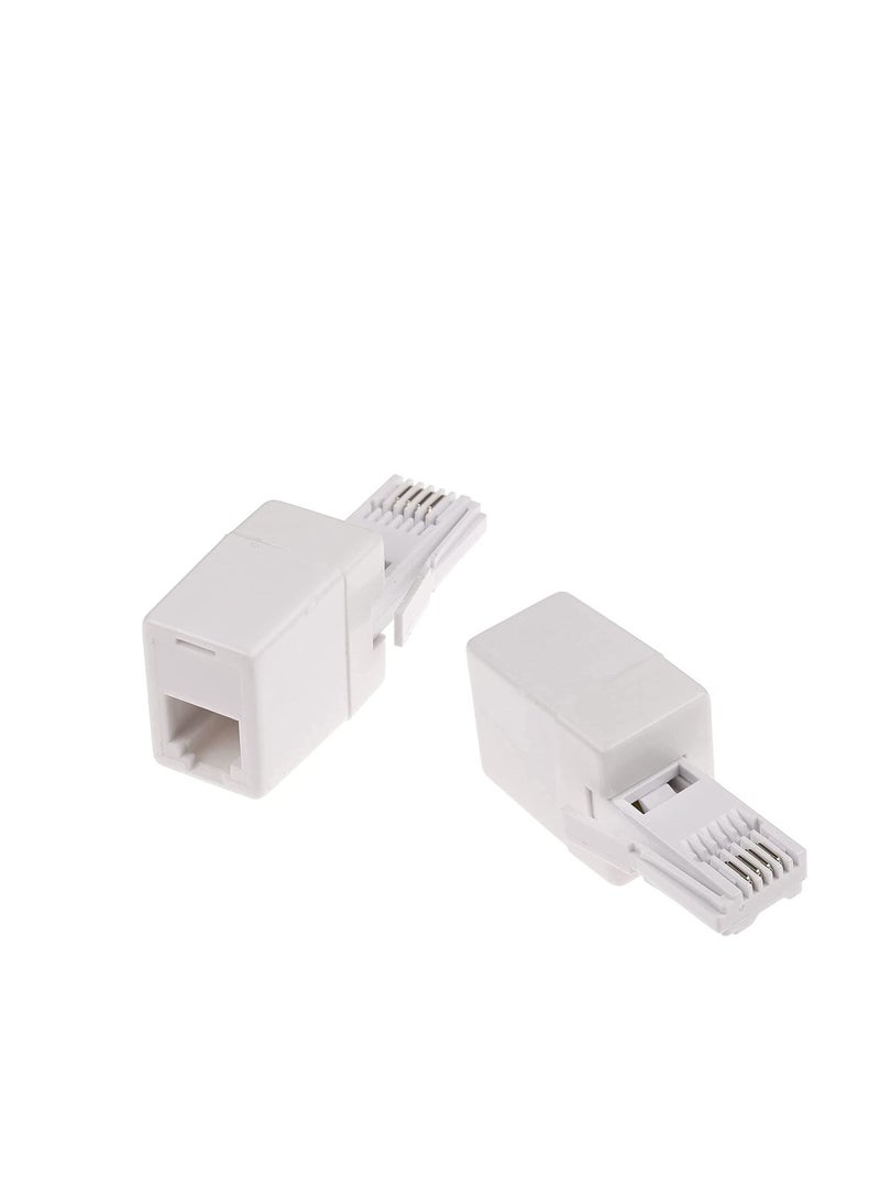 RJ11 Female to BT Male Convertor Socket Adapter White
